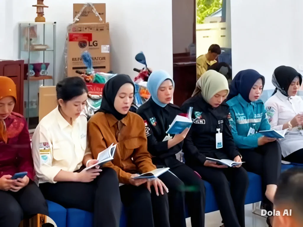 Karyawan Bank Sumsel Babel Cabang Muara Rupit mengikuti pacak religi