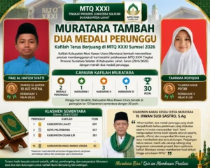Muratara Tutup MTQ XXXI Sumsel dengan Tambahan Dua Perunggu, Lampaui Lubuklinggau di Klasemen Sementara